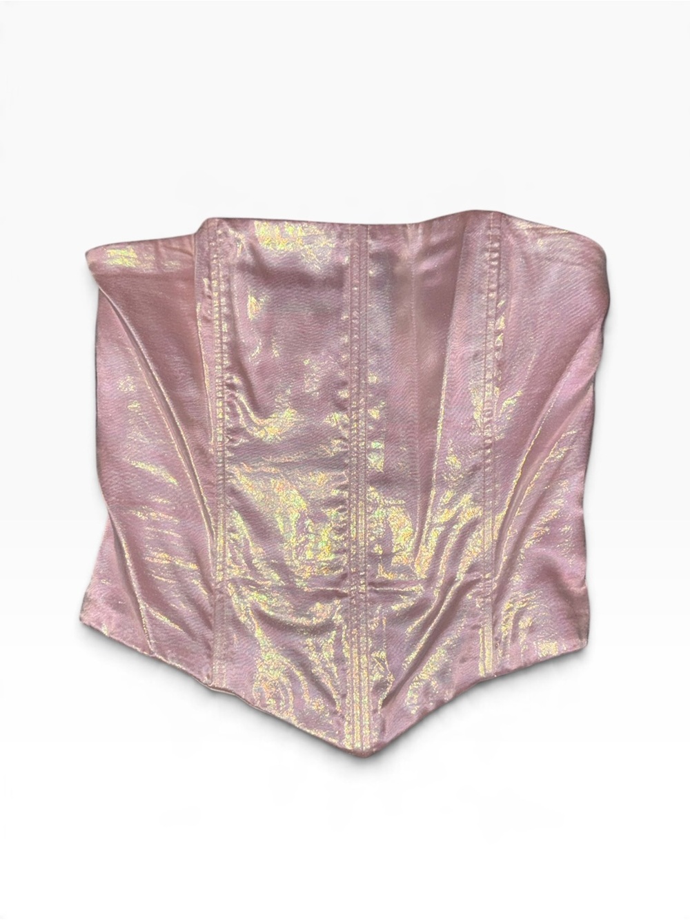 1990’s Jessica McClintock Iridescent Pink Strapless Corset Top
